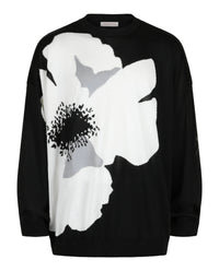 Valentino Valentino Mens Flower Portrait Viscose Knit Sweater