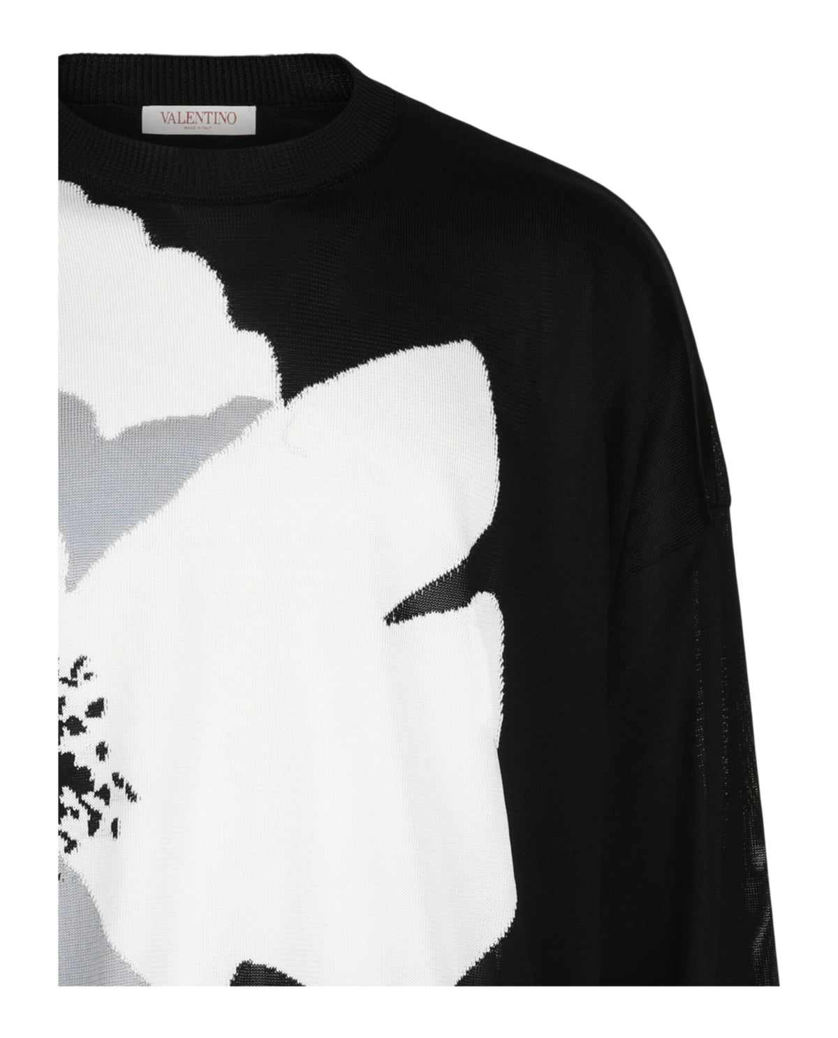 Valentino Valentino Mens Flower Portrait Viscose Knit Sweater