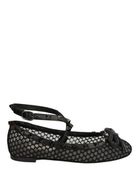 Valentino Valentino Womens Rockstud Mesh Ballet Flats