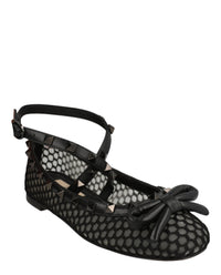 Valentino Valentino Womens Rockstud Mesh Ballet Flats
