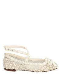Valentino Womens Rockstud Mesh Ballet Flats