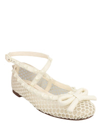 Valentino Womens Rockstud Mesh Ballet Flats