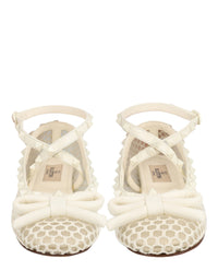 Valentino Womens Rockstud Mesh Ballet Flats