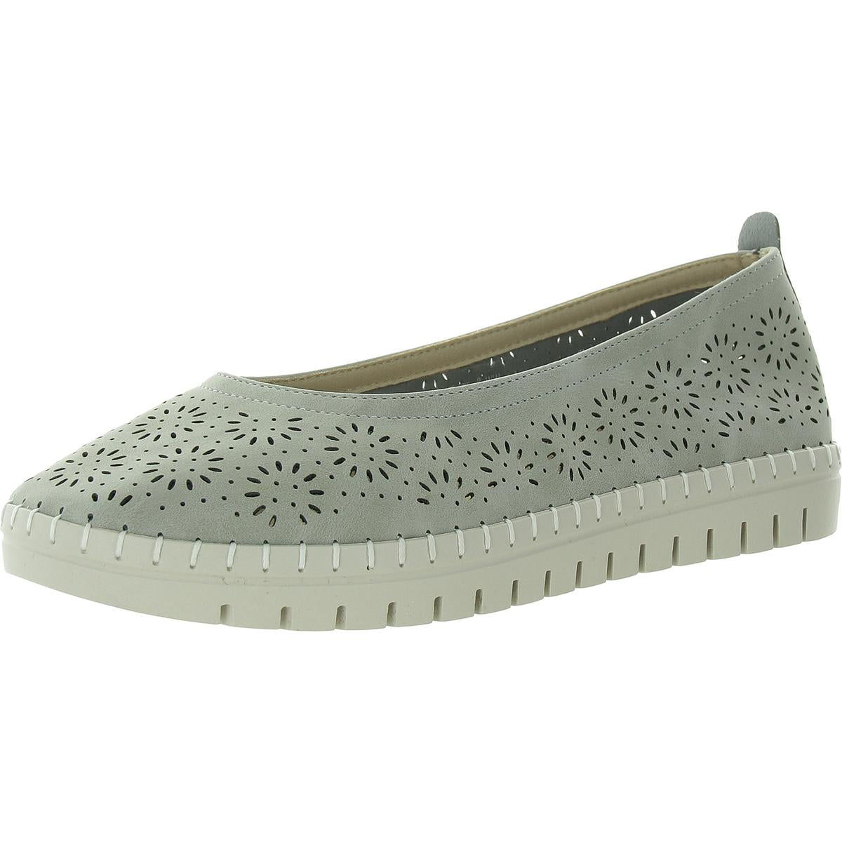 Womens Perforated Man Made Flat Shoes
