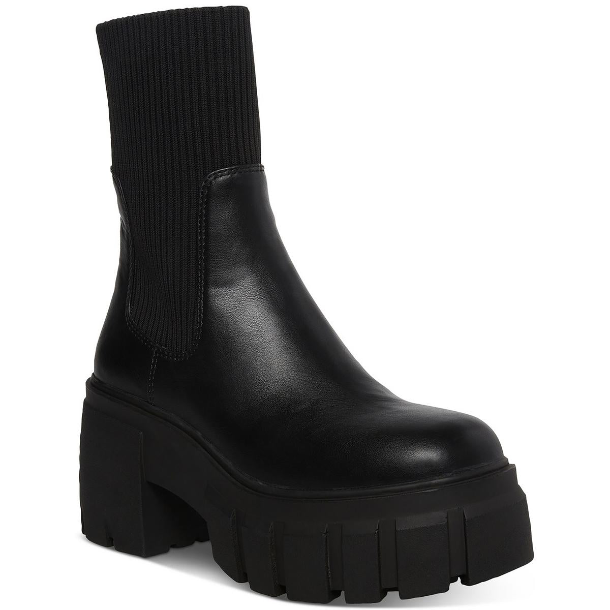 Liberti Womens Stretch Block Heel Mid-Calf Boots