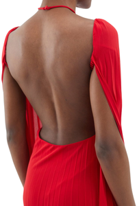 Valentino Silk Dress Rosso 2B0Vdf761Mh_157