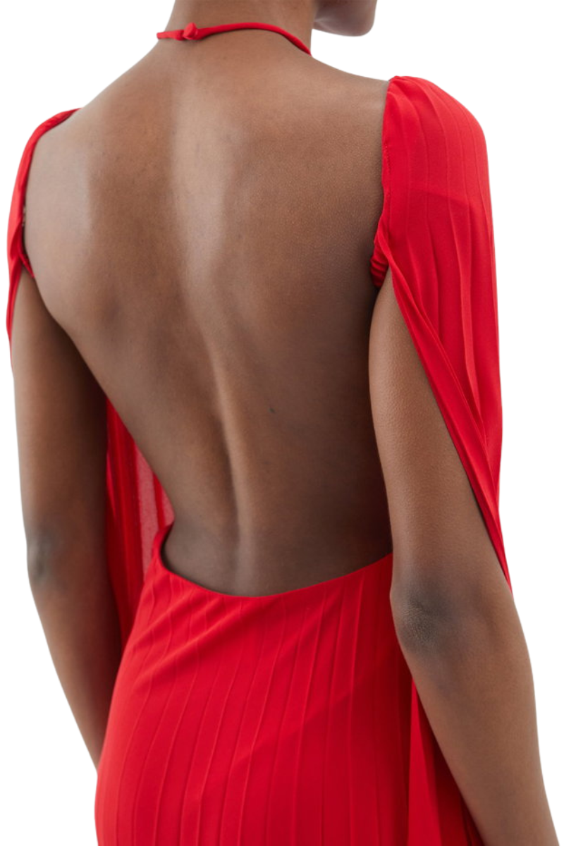 Valentino Silk Dress Rosso 2B0Vdf761Mh_157