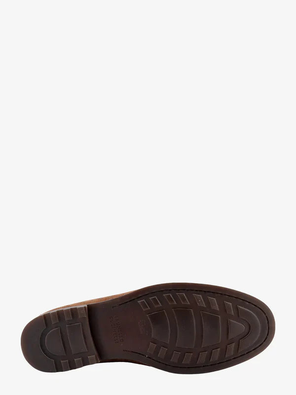 Brunello Cucinelli Mens Suede Tassle Loafers in Chestnut4