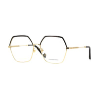 Marc Jacobs Eyeglasses Geometric Full Rim, Gold/Black Frame and Clear Demo Lenses Lens MJ11040RHL00