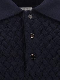 Bottega Veneta Bottega Veneta Men Woven Wool Polo Shirt