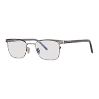 Tom Ford Tom Ford Eyeglasses Square Full Rim, Shiny Dark Brown/Gold Frame and Clear Blue Light Block Lens FT5854-D-B048