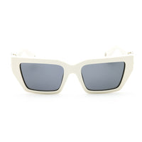 Roberto Cavalli Sunglasses Rectangle Full Rim, White Frame and Blue Grey Lens SRC016M847X