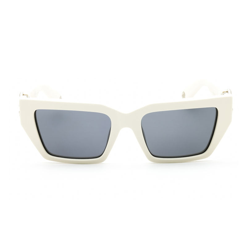 Roberto Cavalli Sunglasses Rectangle Full Rim, White Frame and Blue Grey Lens SRC016M847X