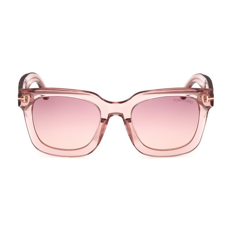 Tom Ford Sunglasses Square Full Rim, Shiny Pink Frame and Violet Gradient Mirror Lens FT111572Z