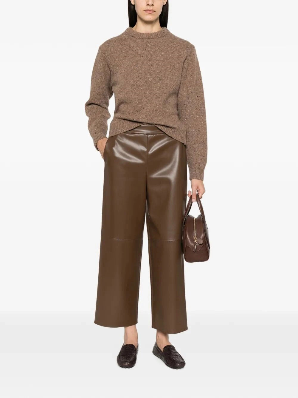 Max mara Max Mara Women Maxmara `S Leather-Look Cropped Pants