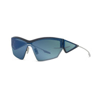 Givenchy Givenchy Sunglasses Shield Semi Rim, Silver Frame and Blue Mirror Lens GV40100U16X