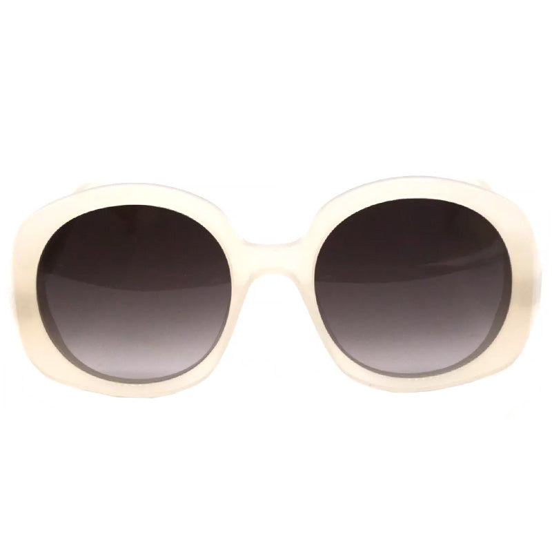 Celine Sunglasses Round Full Rim, Milky Cream Frame and Roviex Gradient Lens CL40242I25K