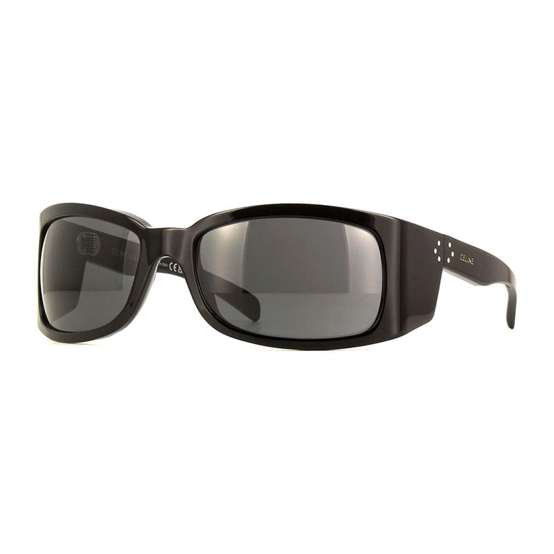 Celine Sunglasses Geometric Full Rim, Shiny Black Frame and Smoke Lens CL40290I01A