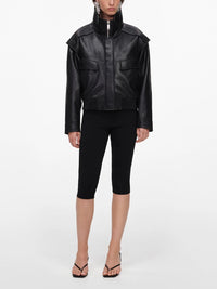 Self-Portrait Women Faux Leather Bomber Jacket