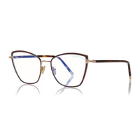 Tom Ford Eyeglasses Square Full Rim, Black Enamel Frame and Clear Demo Lenses Lens FT5740-B001