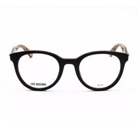 Moschino Eyeglasses Round Full Rim, Black Frame and Clear Demo Lenses Lens MOL518080700