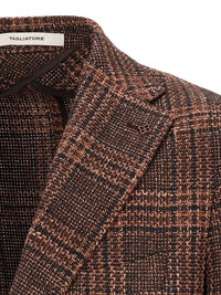 Tagliatore Men Wool And Silk Prince Of Wales Blazer