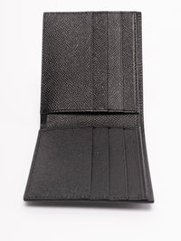 Dolce & Gabbana Men Calfskin Bifold Wallet With Logo Tag
