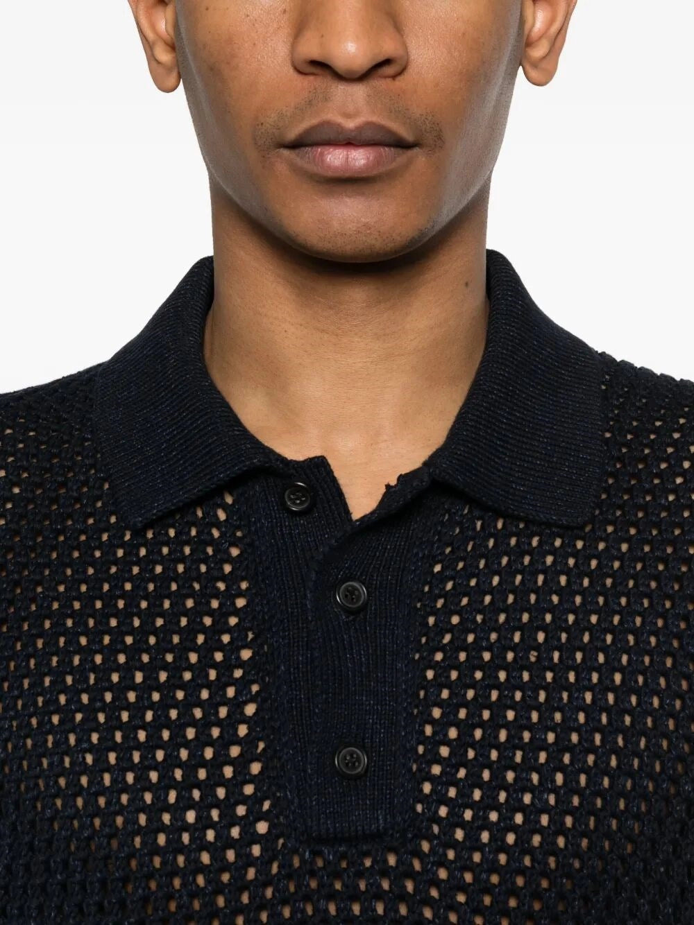 Prada Men Cotton Linen Polo Neck