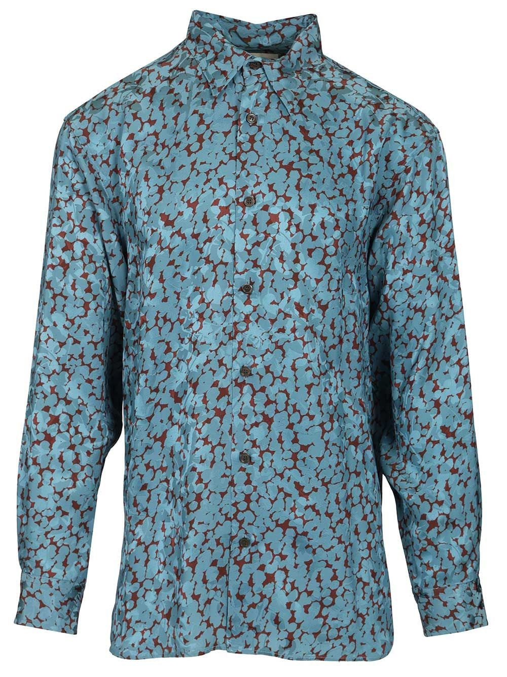 Dries Van Noten Men Shiny Satin Shirt
