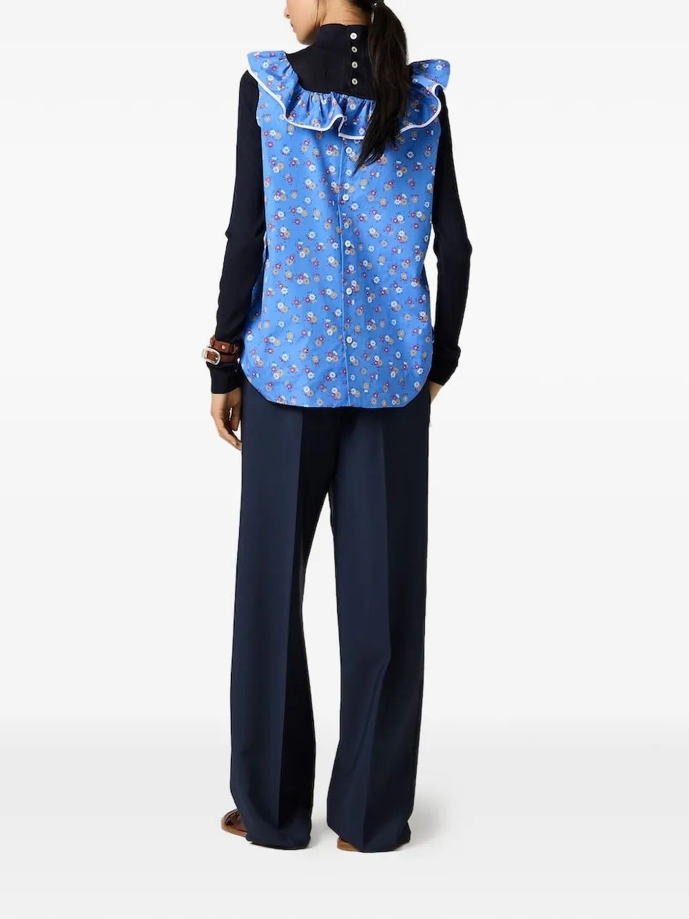 Miu Miu Women Poplin And Wool Sweater