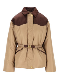 Versace Women Padded Jacket With Belt