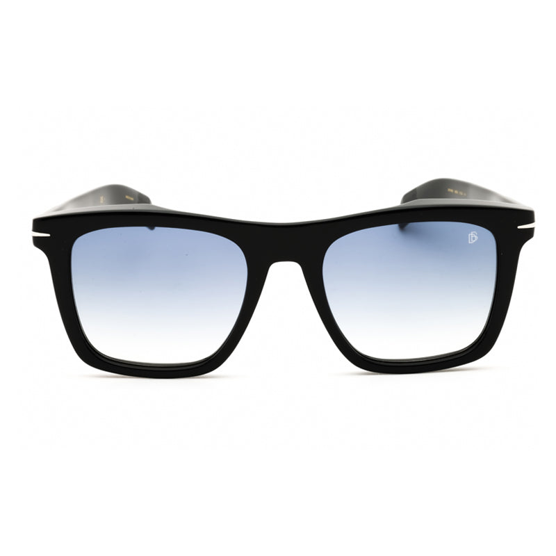 David Beckham David Beckham Sunglasses Square Full Rim, Black Silver Frame and Dark Blue Gradient Lens DB7000/S0BSC08