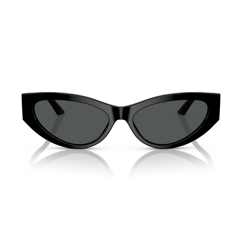Versace Sunglasses Cat Eye Full Rim, Black Frame and Dark Grey Lens VE4470BGB1/87