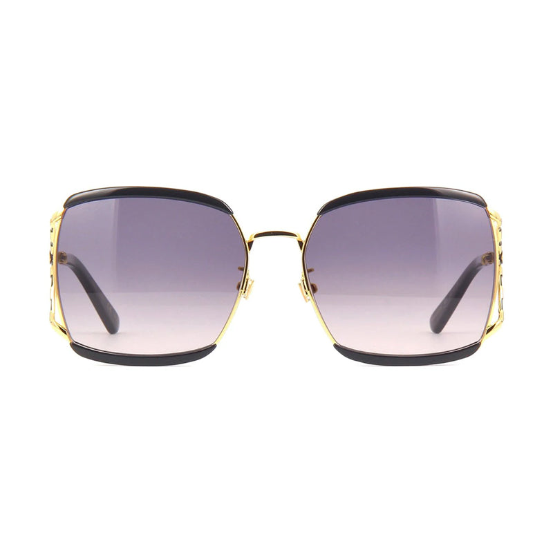 Gucci Sunglasses Square Full Rim, Black Frame and Grey Gradient Lens GG0593SK001