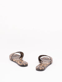 Dolce & Gabbana Women Leo-Print Calfskin Flat Slides