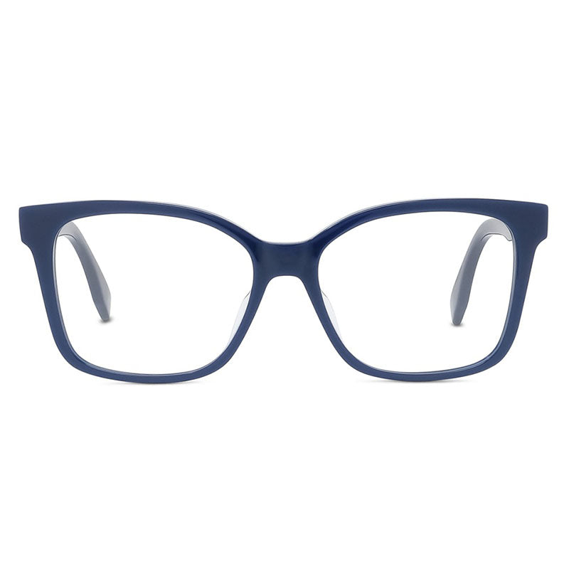 Fendi Eyeglasses Square Full Rim, Midnight Blue Frame and Clear Demo Lenses Lens FE50016I090