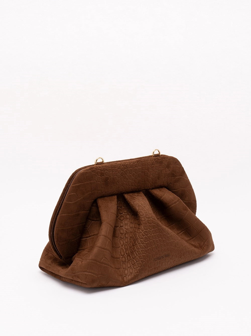 Themoirè Women Bios Medium Suede Croco Effect Clutch