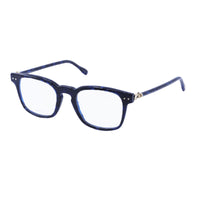 Fred Eyeglasses Square Full Rim, Blue Havana Frame and Clear Demo Lens Lens FG50006I092