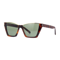 Saint Laurent Sunglasses Cat Eye Full Rim, Havana Frame and Green Lens SL369KATE002