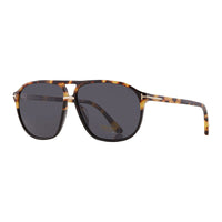 Tom Ford Sunglasses Aviator Full Rim, Black/Havana Frame and Smoke Lens FT102605A