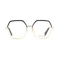 Marc Jacobs Eyeglasses Geometric Full Rim, Gold/Black Frame and Clear Demo Lenses Lens MJ11040RHL00