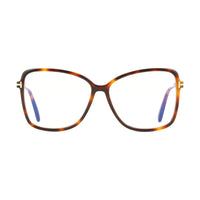 Tom Ford Eyeglasses Butterfly Full Rim, Shiny Black Frame and Clear Blue Light Block Lens FT5953-B001