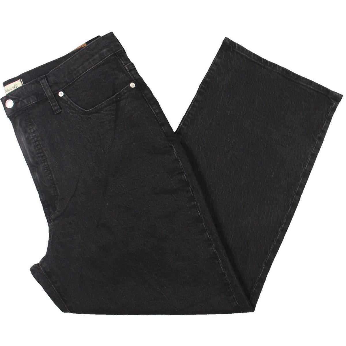 Womens High-Rise Denim Wide Leg Jeans