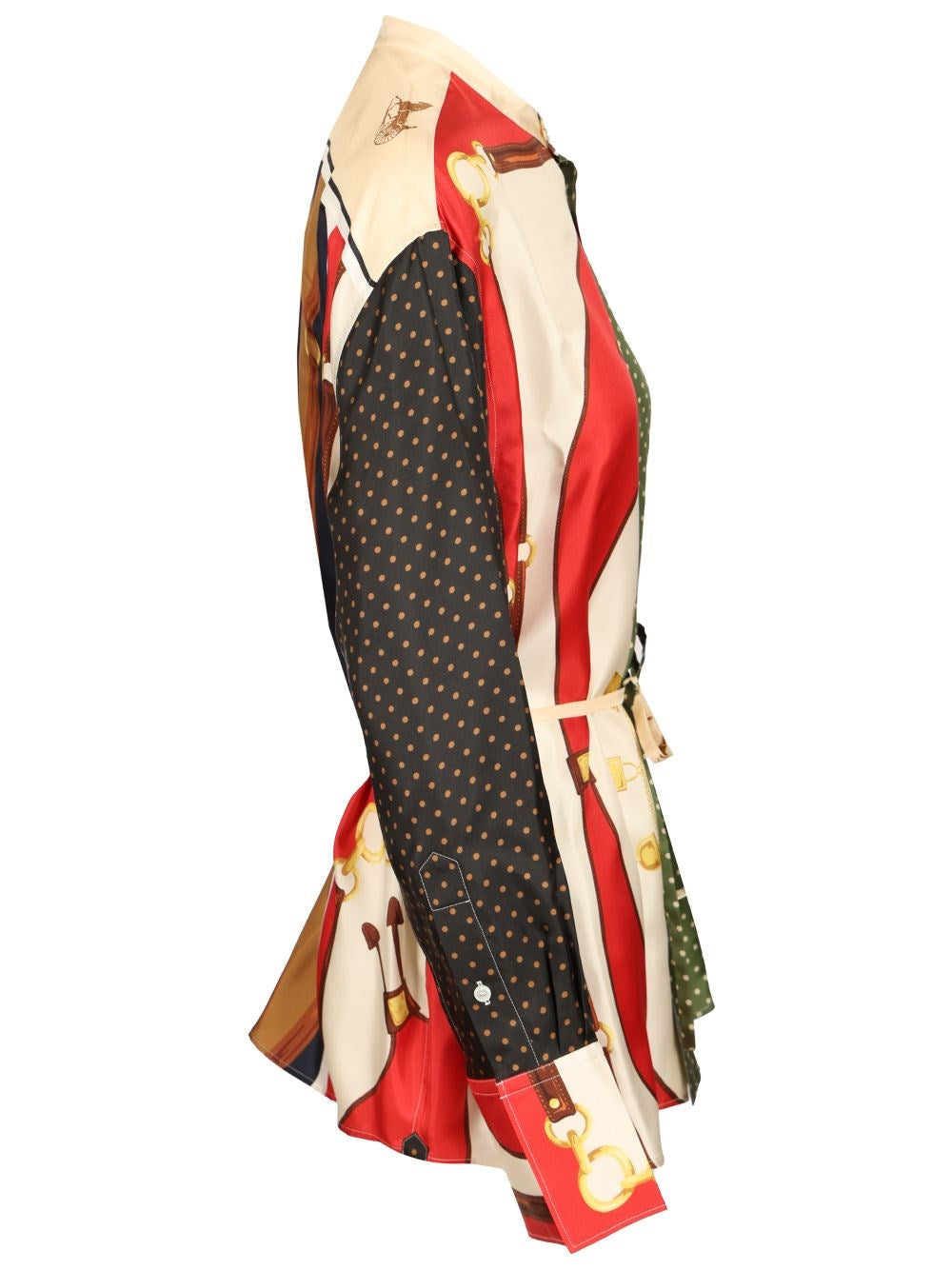 Celine Women Loose-Fitting Shirt In Printed Silk Twill