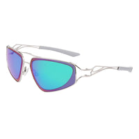 Nike Nike Sunglasses Oval Full Rim, Silver Frame and Blue Lens NIKEVEILEV24048041