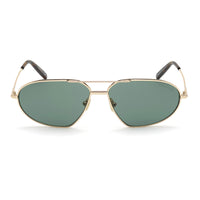 Tom Ford Tom Ford Sunglasses Rectangle Full Rim, Shiny Rose Gold Frame and Green Lens FT077128N