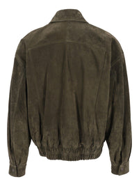 Saint Laurent Men Vintage Split Leather Bomber Jacket