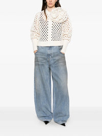 Blumarine Blumarine Women Openwork Wool Cardigan With 3D Rose