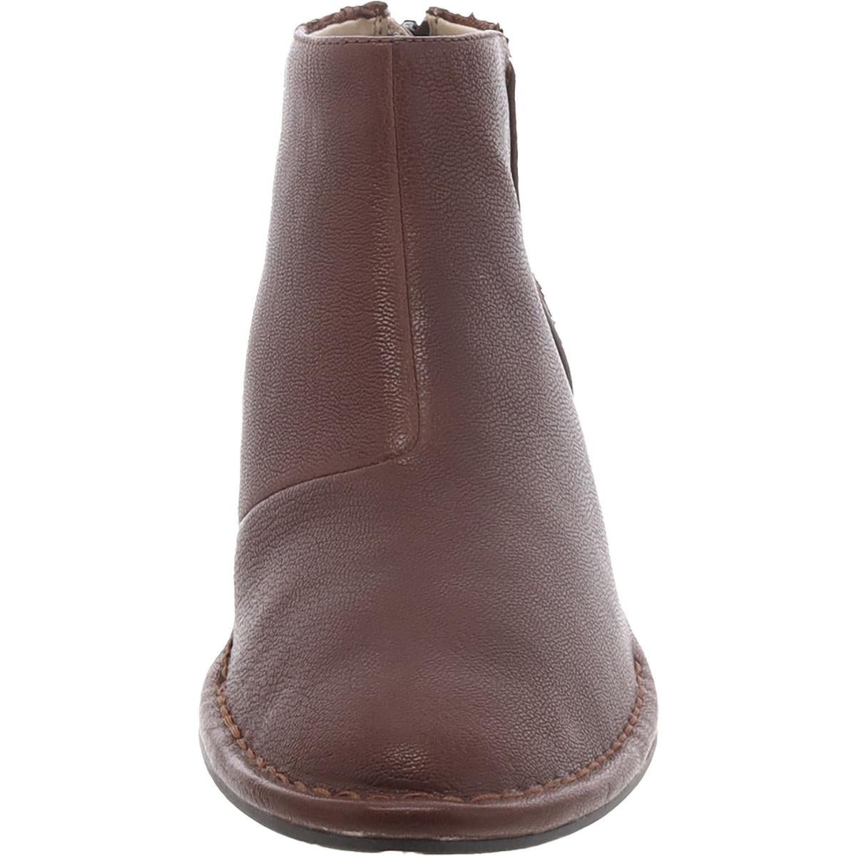 Spiced Ruby Womens Leather Textured Ankle Boots