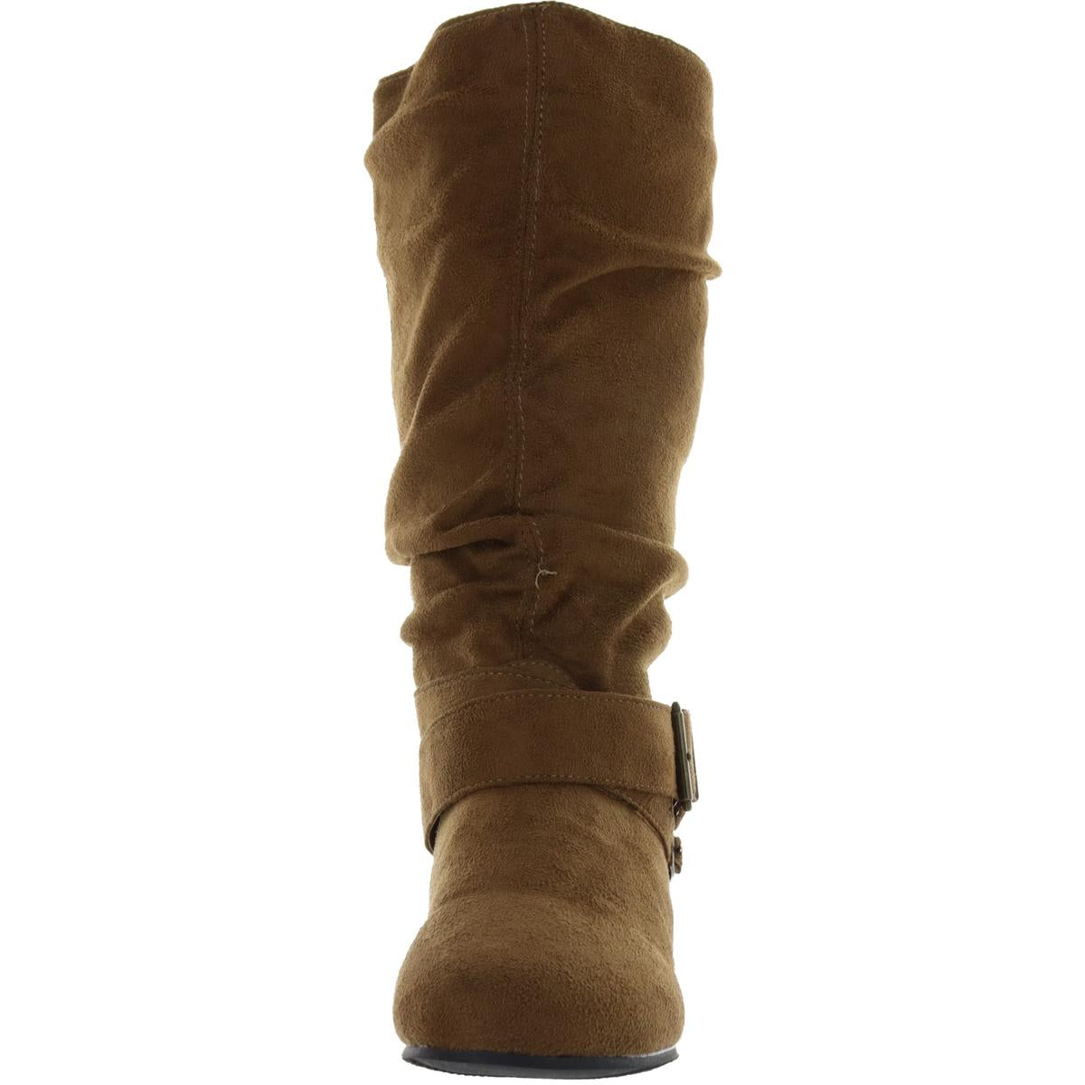 Chely Womens Faux Suede Slouch Mid-Calf Boots